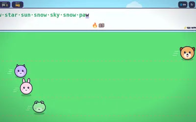 Pup Typing Race game